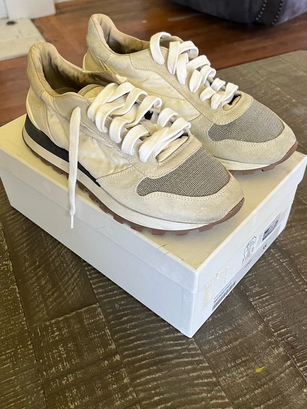 Brunello Cucinelli  Beige and White/grey Sneakers 38